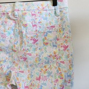 Talbots Pastel Floral & Animal Print Cropped Pants